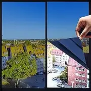 Heat Control Window Film, Window Tint Sun Blocking Blackout and UV Protection, one-Way Privacy Mirror Reflective Film,Explosion-Proof Premium PET Material,Neptune Blue,17.5 Inch x 6.5 Feet