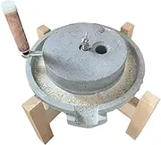 Hand Grain Mill Grinder for Flour,Natural Stone Food Mill,Household Handmade Lapis Lazuli Stone Mill,Adjustable Coarseness of Grind Manual Mill for Grinding Cereals,Wheat,Almonds(20cm/7.9in)