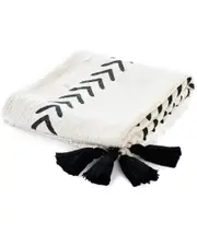 LR Home Modern Boho Basic Chevron Cotton Throw Blanket