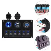6 Gang 12V Switch Panel Dual USB Control ON-OFF Toggle for Car Boat Truck Marine (for: Subaru)