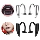 Punk Fake Lip Ring Vampire Fang Shape Non-piercing Lip Clip Cuff Women