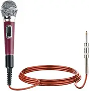 Perfeclan Handheld Wired Microphone for Singing Stage Dynamic Vocal Mic Lightweight Portable Professional Metal for Stage Performance, Violet