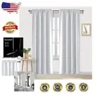 Stylish Thermal Insulated Blackout Curtains - 84" Long, Greyish White, 2 Pack