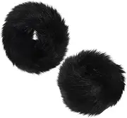 [COMPUKAS] 1pair Faux Fur Wrist Cuffs for Women Fluffy Arm Soft and Comfortable Furry Wrist Warmers for Daily Wear and Outdoor Activities Design
