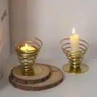 Geometric Spiral Candlestick Gold SpiralS Holder Metal Candle Holder Bedroom