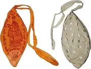 [IS4A] 2 pc Gaumukhi Jap Mala Bag (Hare Rama Hare Krishna Design) Indian Handicraft Cotton Gomukhi Japa Mala Chanting Bag, Prayer Mala Japa Jholi for Mantra Jap, Japa Meditation & Yoga Prayer Bag,
