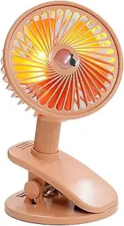 Crib Clip Type 360 Degree Rotating Mini Portable Fan Student Dormitory Desktop Clip Lighting USB Charging Pink