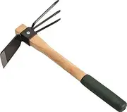 Edward Tools Hoe and Cultivator Hand Tiller - Carbon Steel Blade - Heavy Duty for loosening Soil, Weeding and Digging - Rubber Ergo Grip Handle - Rust Proof