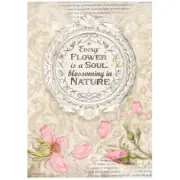 Stamperia A4 RICE PAPER - ROMANTIC GARDEN - FRAME WITH QUOTE, Decoupage