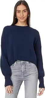 [Free People] Women's Easy Street Crop Pullover, Navy, Small