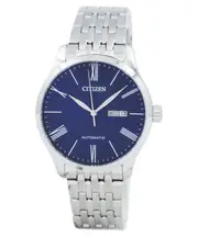 Citizen Automatic Analog Day/Date Blue Textured Dial NH8350-59L 50M Mens Watch