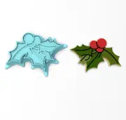 Mistletoe Cookie Cutter & Stamp #1 | Christmas Xmas Leaf Kissing Santa Winter