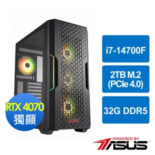 華碩B760平台[星炎俠士]i7-14700F/32G/RTX 4070/2TB_M2