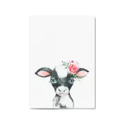Cute Baby Cow Nursery Animal Gift Wall Art #1