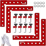 Corner Clamps for Woodworking, WenCrew 4 Pack 5.5" Aluminum Right Angle Positioning Clamp, Precision Woodworking Tools for Cabinets, Drawers, Frames, and DIY Projects, Durable Corner Clamps