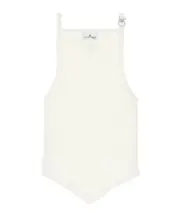 Courrèges Pointy Buckle Ribbed Top M White