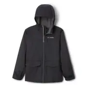 Columbia L133802 Youth Black Rain-Zilla Fleece-Lined Rain Jacket Size XL/18-20