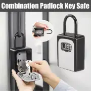Key Safe 4 Digit Combination Lock Storage Box Padlock Home Outdoor Security