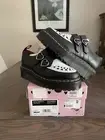 Women’s Dr. Martens X Lazy Oaf platform BLK/WHT/HEARTS Creepers Size 8 BNIB!