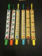 Handmade Pacifier Holder - Kids Books - Caterpillar, Peter Rabbit, George, Moon