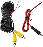 Cable,Male to Male Plug Car Reversing Rear View Camera Cable | Video Extension Cable with Detection Trigger Wire for Parking Monitors