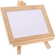 STOBOK 1 Set Blackboard Mini Easel Stand Home Movable Ornament Tabletop Chalkboard Sign Pizarrones para Niños Chalkboard Easel for Table Top Easels for Painting White Wooden
