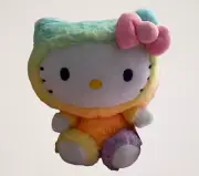 Sanrio HELLO KITTY Plush Teddy Bear Face Rainbow Sherbet Colorful Costume 6”