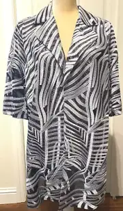 CHICO'S TRAVELERS WHIMSY MESH STRIP JACKET, SIZE 2 (LARGE) NWT