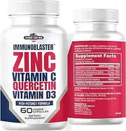 Immunoblaster Zinc Quercetin 500mg Vitamin D3 5000IU Vitamin C 500mg Immune Support - 60 Count (Pack of 1)