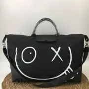 Longchamp X Andre Le Pliage 18 Large Nylon Travel Satchel Tote Bag Black New