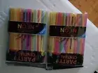 400 ct Drinking STRAWS Bendable Flexible Plastic Bendy Straw Neon Color BPA FREE
