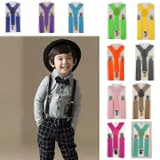 Boys Girls Toddler Children Adjustable Washable Y-braces Elastic Belt Suspenders dark blue