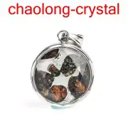 24.3Ct Pallasite Meteorite Pendant Brenham Meteorite Necklace --N1