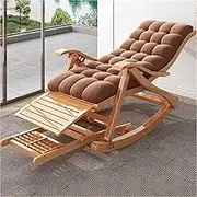 AUPRES Upholstered Rocking Chair Folding Chair Garden Recliner Patio Chairs Leisure Chair with Foot Massage Plate,Gliders Upholstered Cozy Armchair(B)