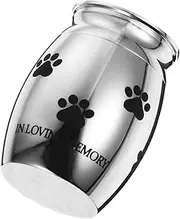 Cremation Urn for Pet Ashes Stainless Steel Casket with Dog Paw Engraving Pet Storage Box for Ashes Durable and Elegant Pet Memorial
