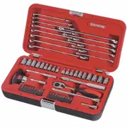 Sidchrome 1/4" Metric / AF Drive Socket and Spanner Set - 51 Piece
