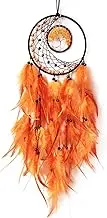 Donko Orange Dream Catcher Wall Decor Crystal Tree of Life Dream Catchers Handmade Feather Dreamcatcher Wall Hanging Ornament Art Craft for Bedroom Living Room Home Decor