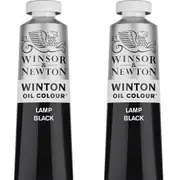 2x Winsor & Newton 200ml Winton Oil Colour Paint Artist/Painting Lamp Black