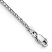 14k White Gold 1.0mm Franco Chain Bracelet 8 Inch