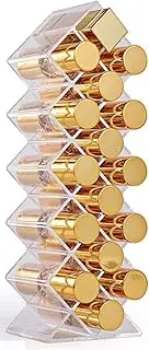 V-HANVER 1-Pack Fish Shape Lipstick Organizer Tower, Lip Gloss Storage Holder Stand for 16 Lip Sticks, Perfect for Makeup Cosmetic Vanity and Dresser Display, Clear Acrylic