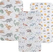 Tontukatu Pack n Play Sheet Stretchy Fitted Portable Mini Crib Sheets Set 3 Pack,Playard Sheets Convertible Playard Mattress Cover,Ultra Soft Jersey Material,Sun/Forest Deer/Dinosaur, ttpsheet3p-klxtaiyang