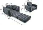 Intex Pull-Out Chair Inflatable Bed Mattress Sleeper Convertible Relaxing Sofa