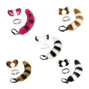 Foxes Tail Adjustable Choker Foxes Ears Hairband Soft Animal Tail for Carnivals