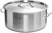 SOGA Stock Pot 44Lt Top Grade Thick Stainless Steel 18/10