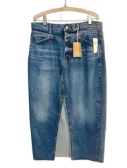 Anthropologie Reformation Jagger DENIM MEDIUM BLUE Midi Skirt