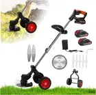 21V Weed Wacker with Wheels, 3-In-1 String Trimmer Lawn Edger