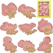 Dinosaur Cookie Cutters Set, 8 Pcs Dino Cookie Cutters Mini Dinosaur Cookie Cutters for Kids Baking Food Decoration Tools