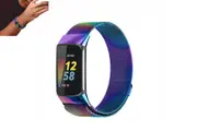 Stainless Steel Metal Band Compatible with Fitbit Charge 5 Magnetic Adjustable Bracelet Strap-Colorful