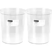 2x Boxsweden 21.5cm Crystal Waste/Rubbish Bin Home/Office Trash/Garbage Can CLR