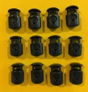 12 pcs Navy Blue Double Cord Lock Plastic Spring Lock Toggle Stop Made in USA